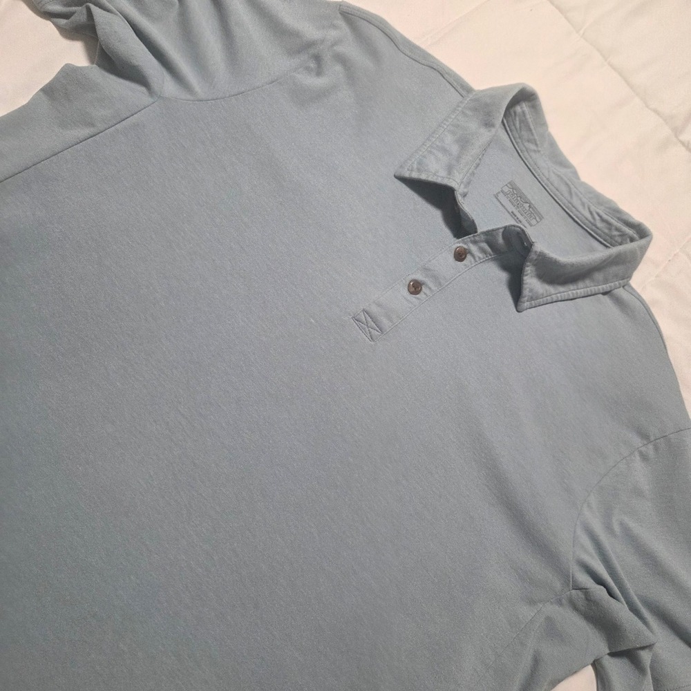 Patagonia Mens Large Light Blue Short Sleeve Jersey Polo Shirt Classic Fit